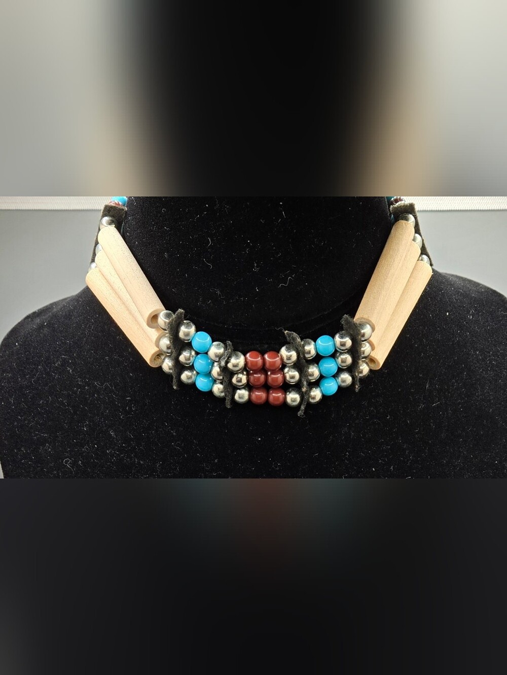 Boho Multicolor Beaded Choker Adjustable Tie Closure Handmade